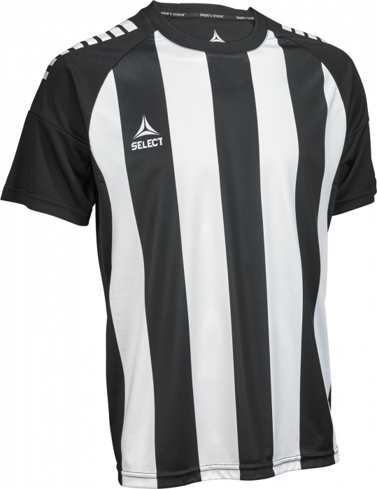 Select - Spain V25 Player Shirt S/s Striped - Blanc & noir